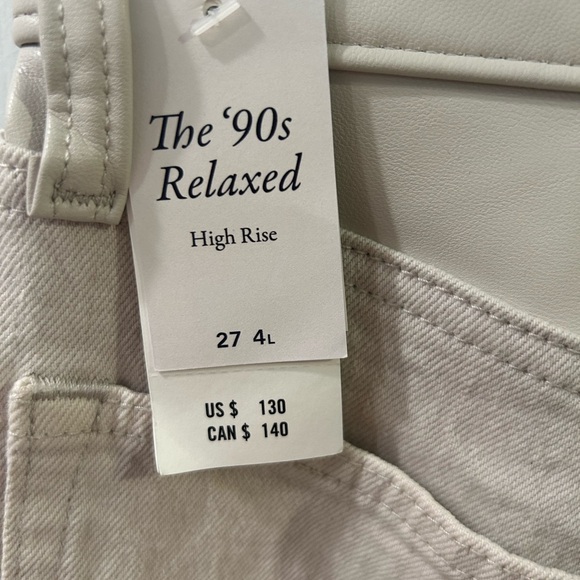 Abercrombie mixed media 90’s relaxed high rise off white jeans size 4 Long - Picture 9 of 13
